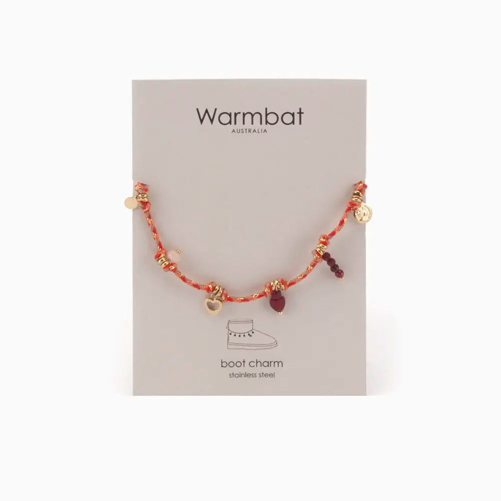 Boot Necklace Rope + Pendants Coral