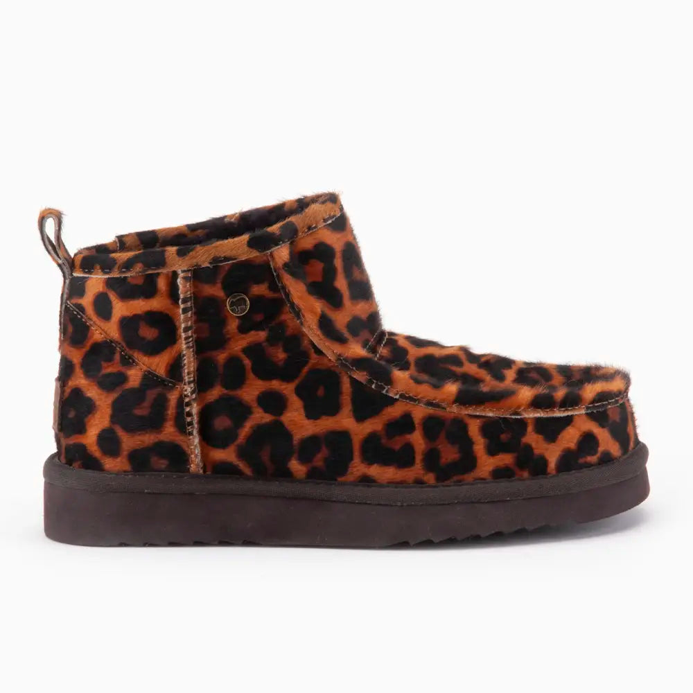 Barunga Femmes Suède Boot Hairy Print Panther Cognac
