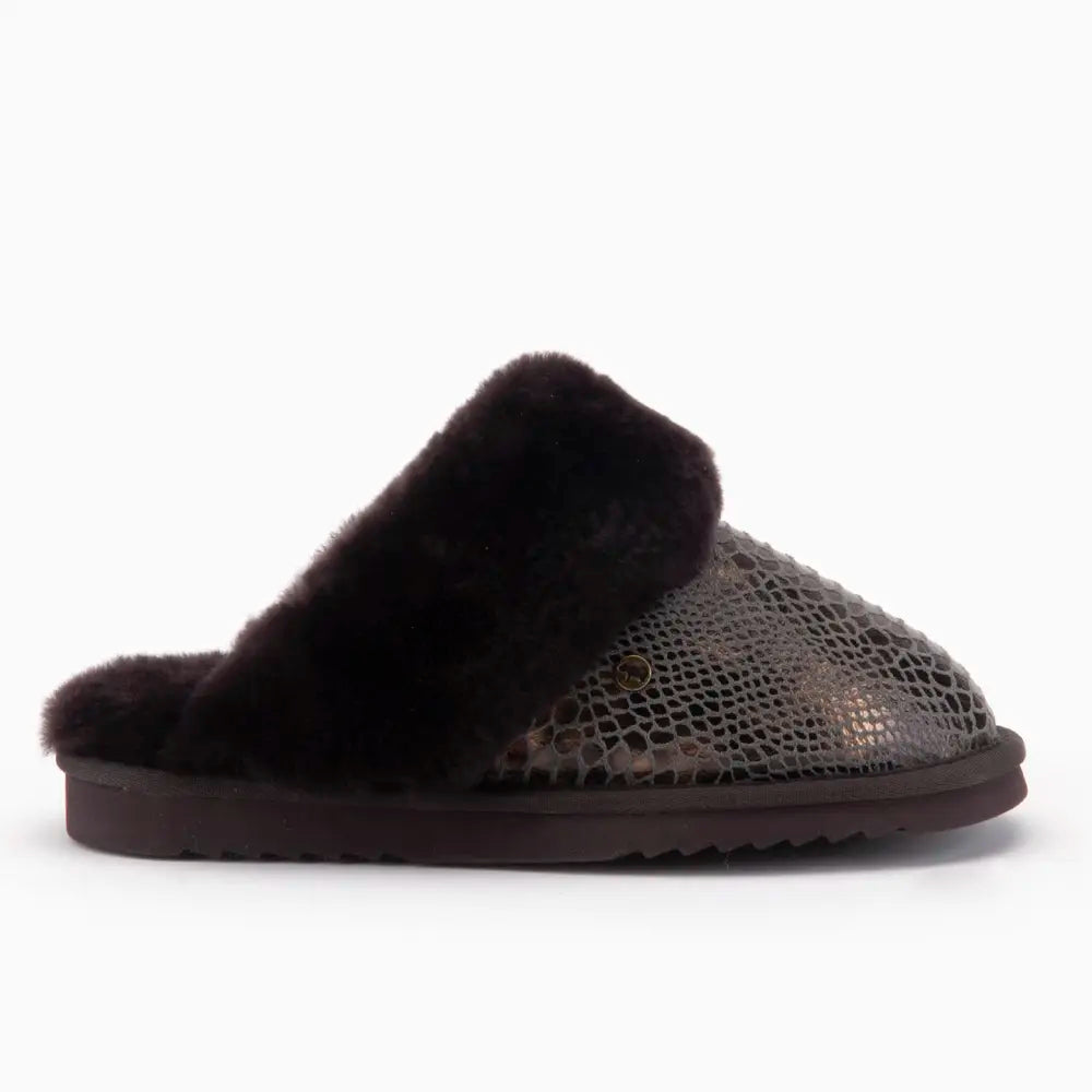 Collie Femmes Suède Print Snake Choco