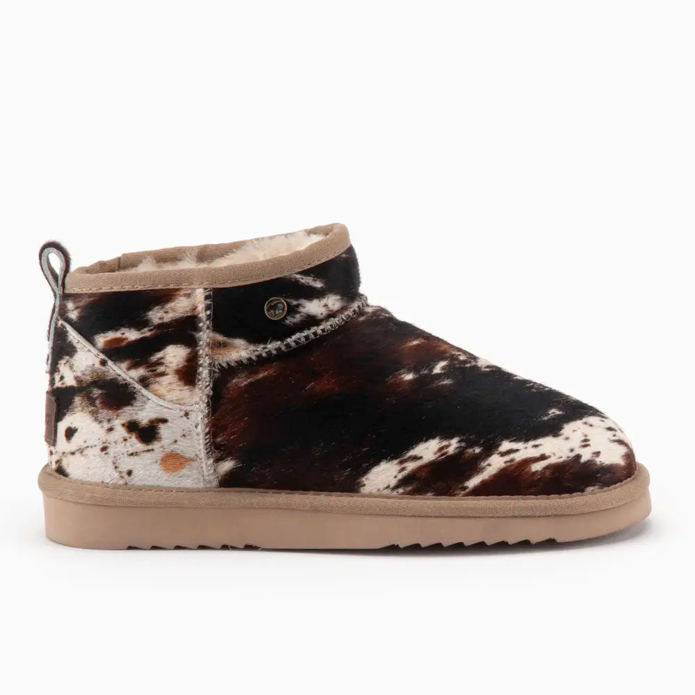 Durack Femmes Suède Boot Print Hairy Cow Black