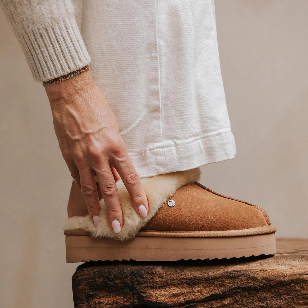 Geelong Suède Plateau Cognac 1