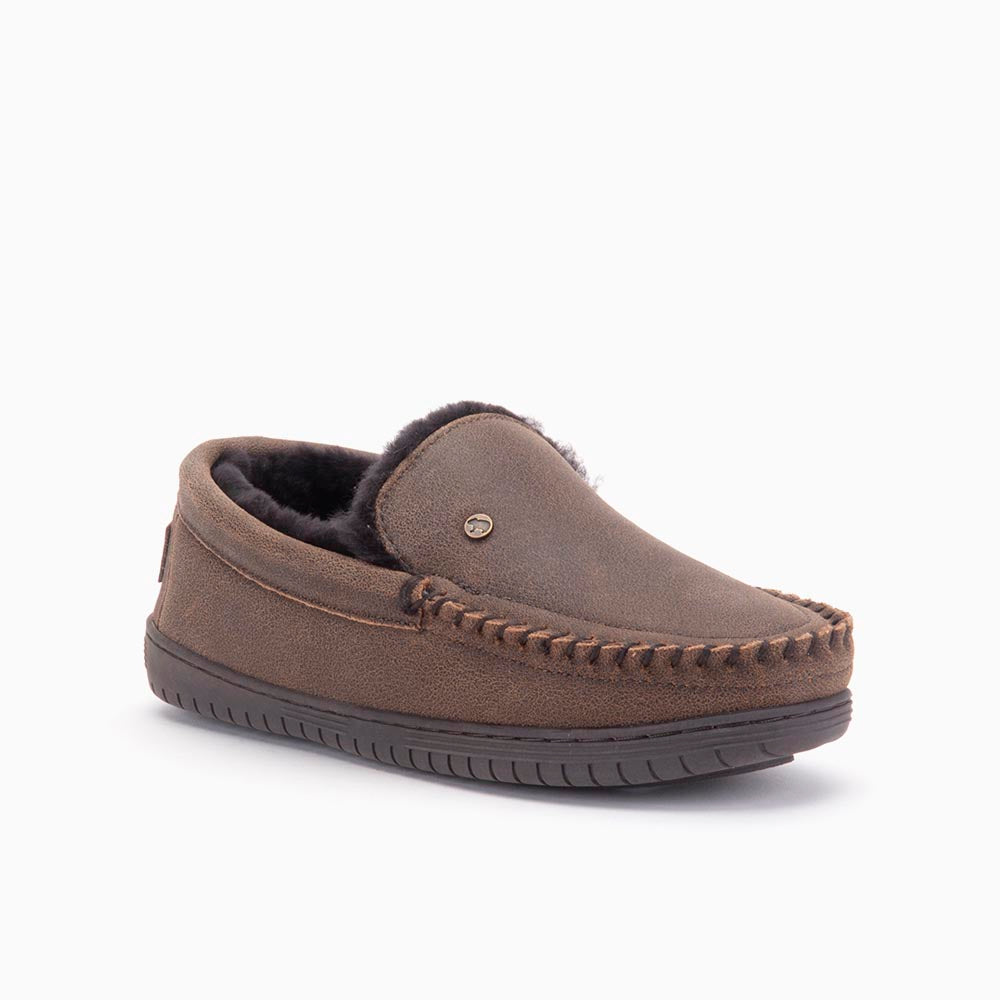 Grizzly Men Cracked Leather Brown 1