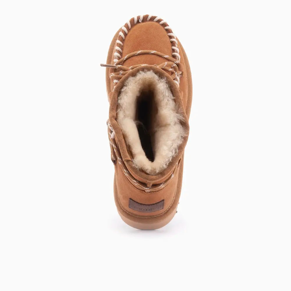 Kalbarri Femmes Suède Lace Boot Cognac 3
