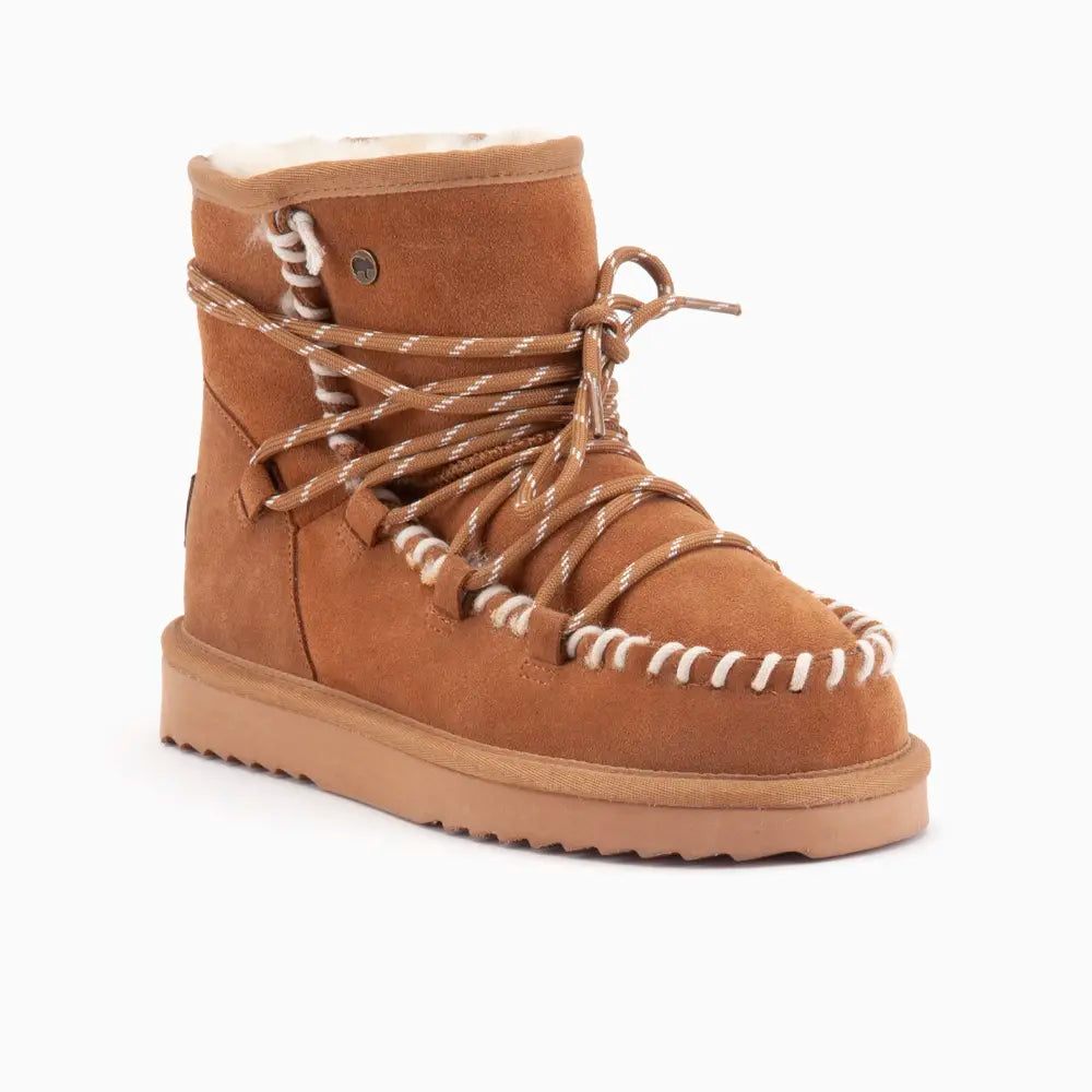 Kalbarri Femmes Suède Lace Boot Cognac 2