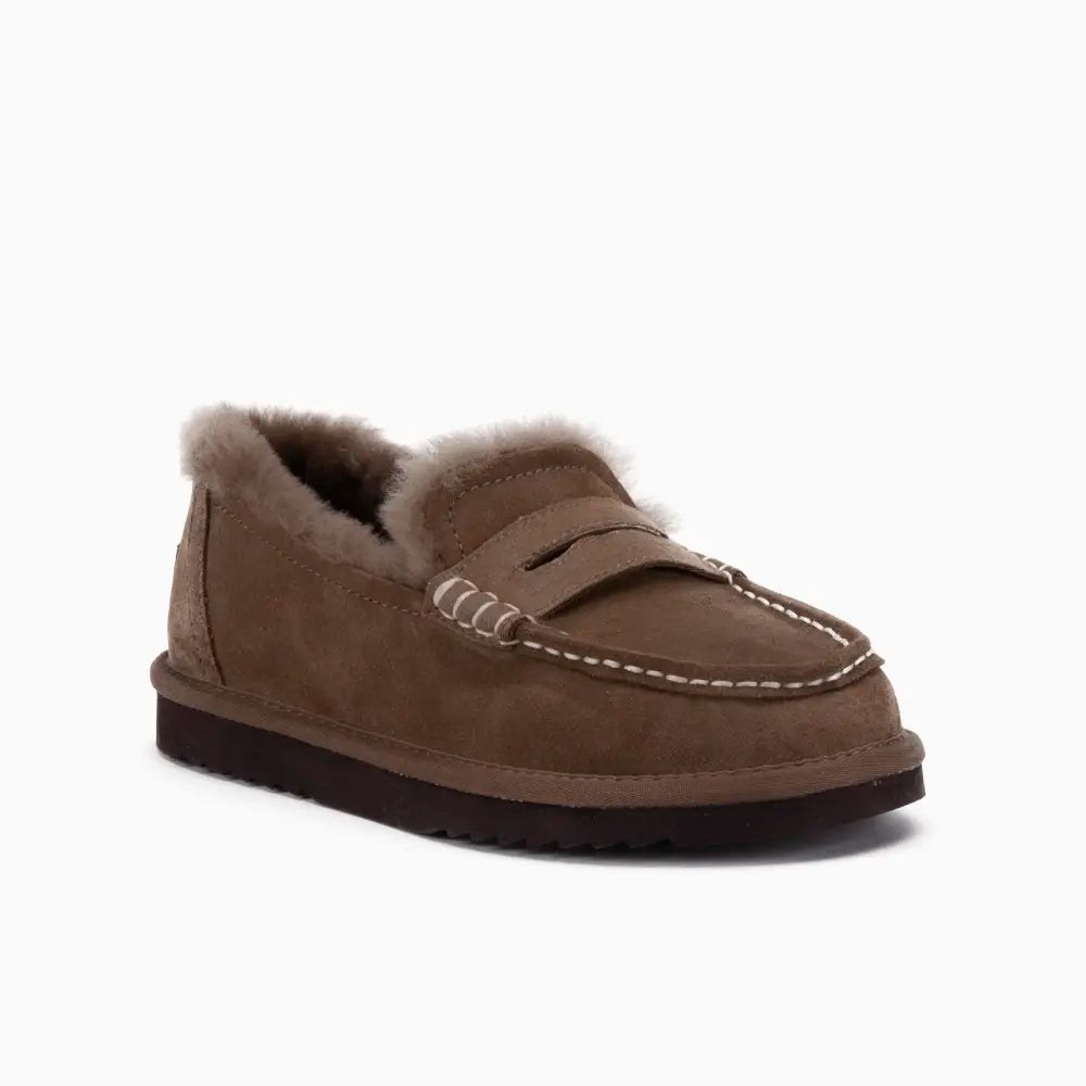 Mildura Dames Suède Loafer Mud Choco 1