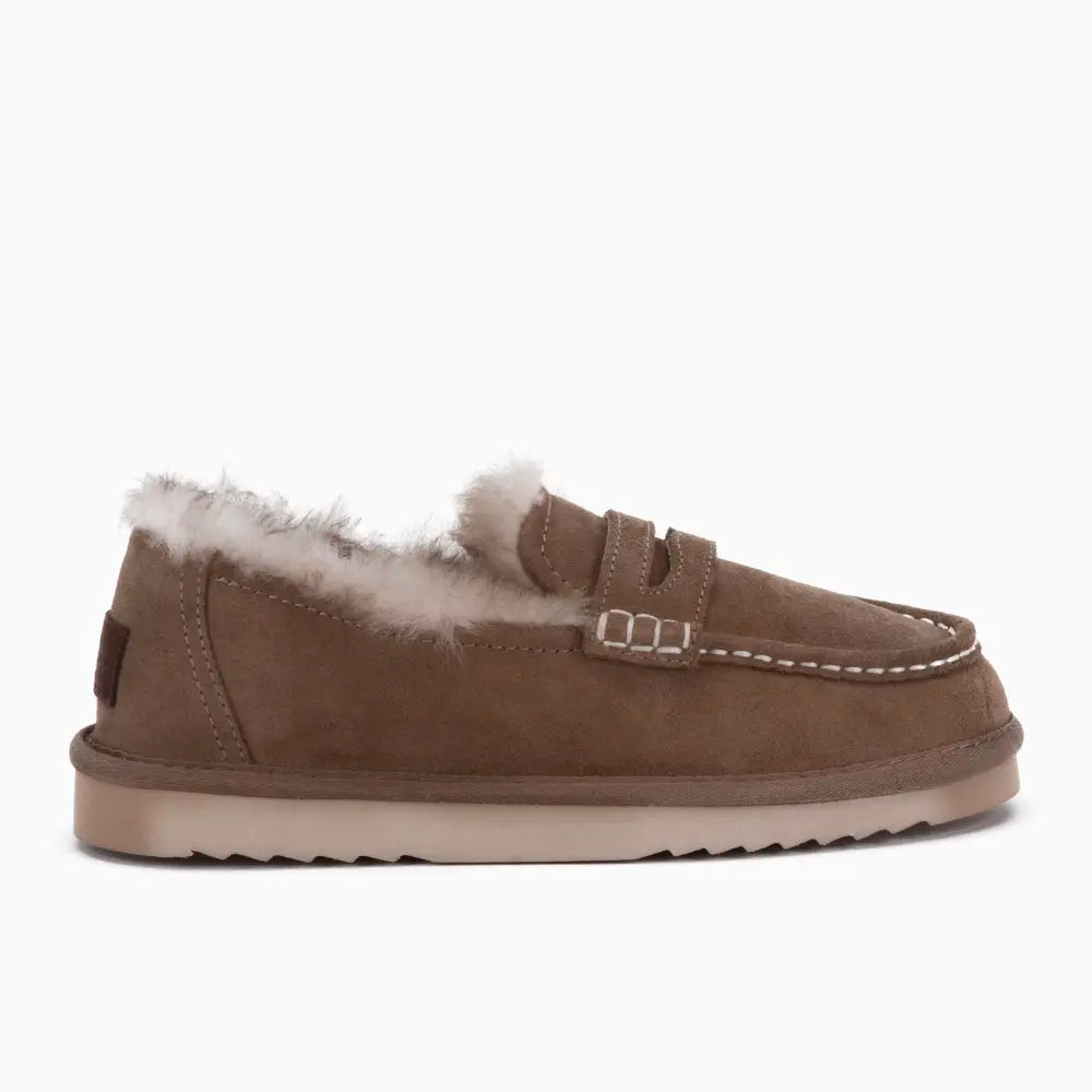 Mildura Dames Suède Loafer Tw Mud Sand