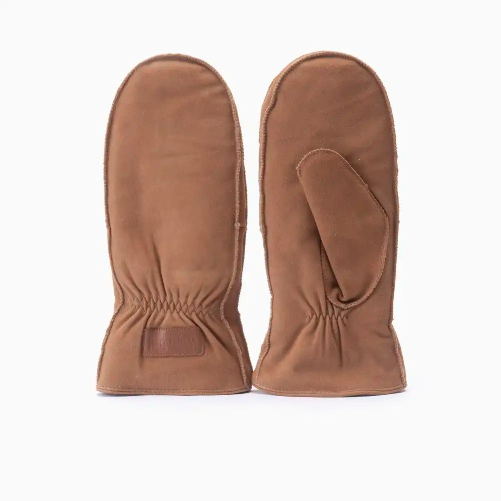 Moufles Femmes Goat Suède Cognac