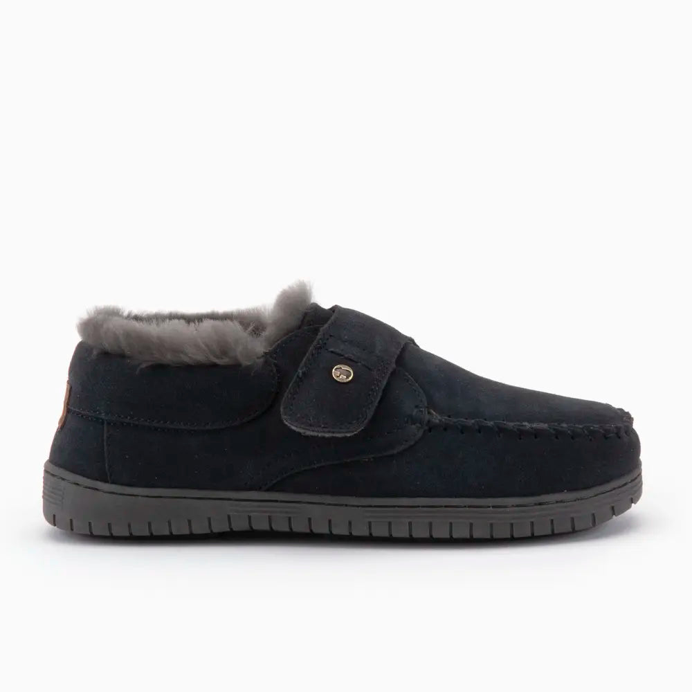 Smithon Hommes Suède Velcro Charcoal