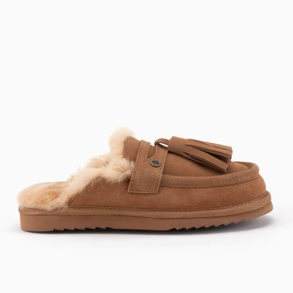 Temora Dames Suède Tassels Beige