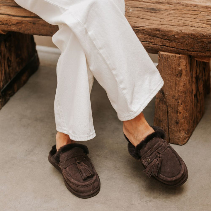 Temora Femmes Suède Tassels Choco thumbnail 1