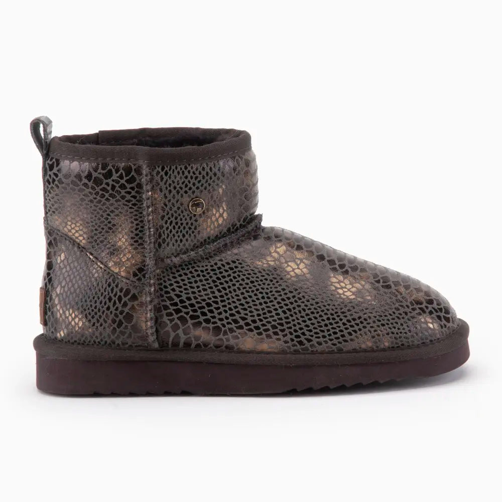 Wallaby Femmes Suède Boot Print Snake Choco