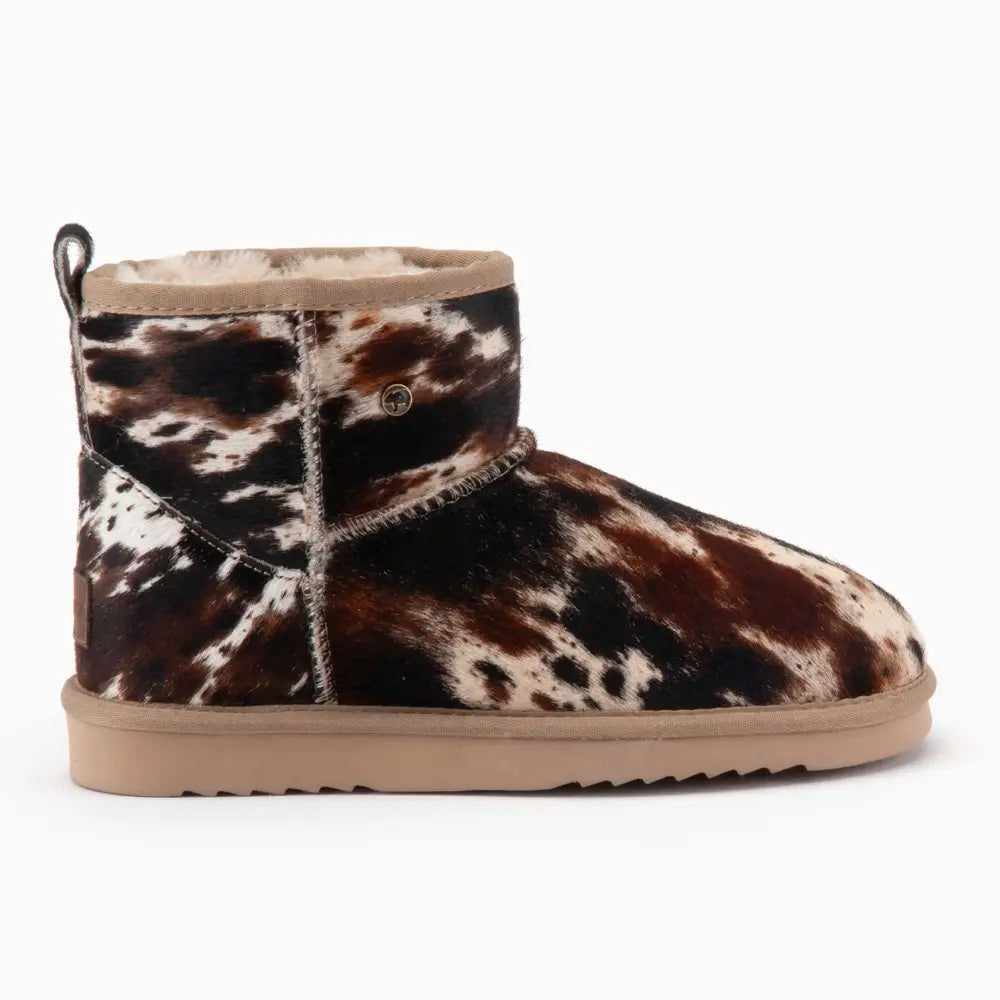 Wallaby Femmes Suède Boot Print Hairy Cow Black