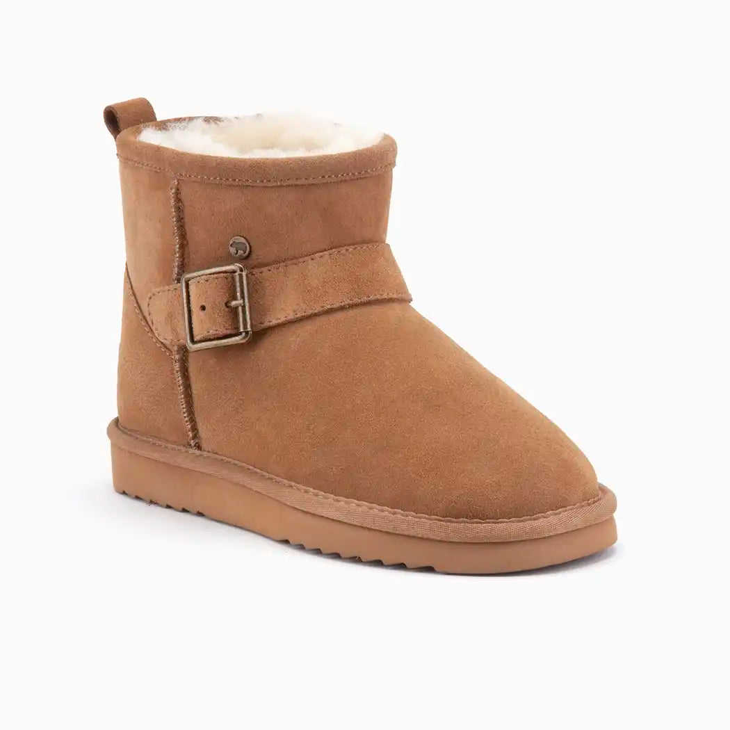 Wallaby suède buckle double faced cognac 1