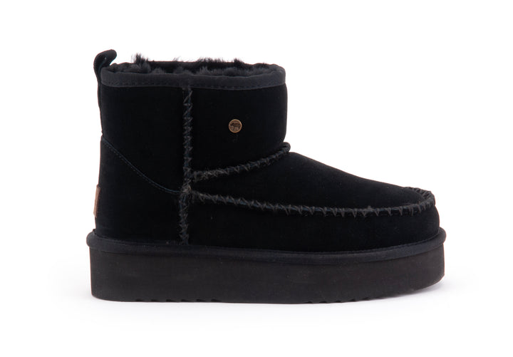 Wallaby Women Suede boot Stitch Plateau Black thumbnail