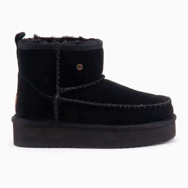 Wallaby Femme Suède Boot Stitch Plateau Black thumbnail