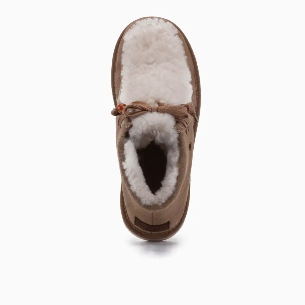 Yeppoon Femmes Suède Boot Curley Wool Ecru 2