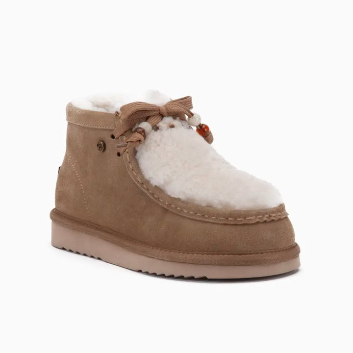 Yeppoon Femmes Suède Boot Curley Wool Ecru thumbnail 1