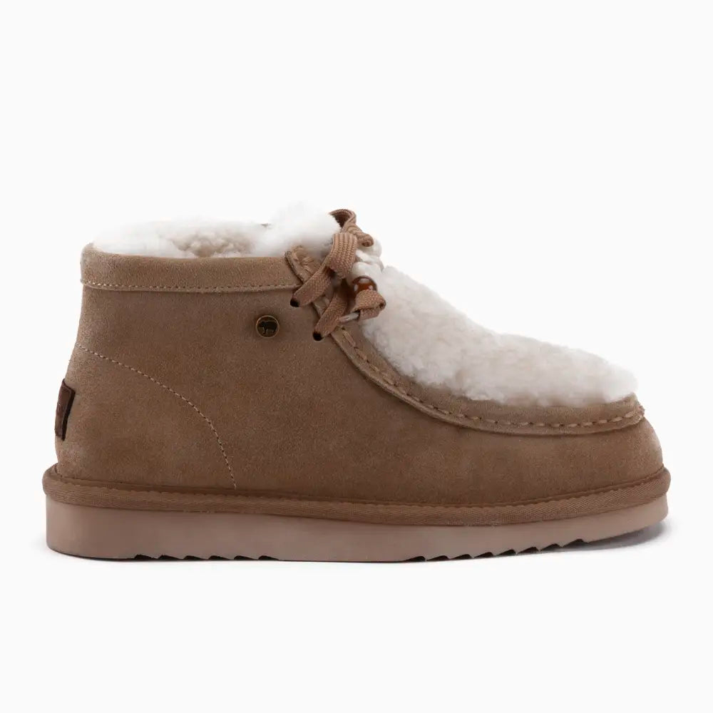 Yeppoon Femmes Suède Boot Curley Wool Ecru