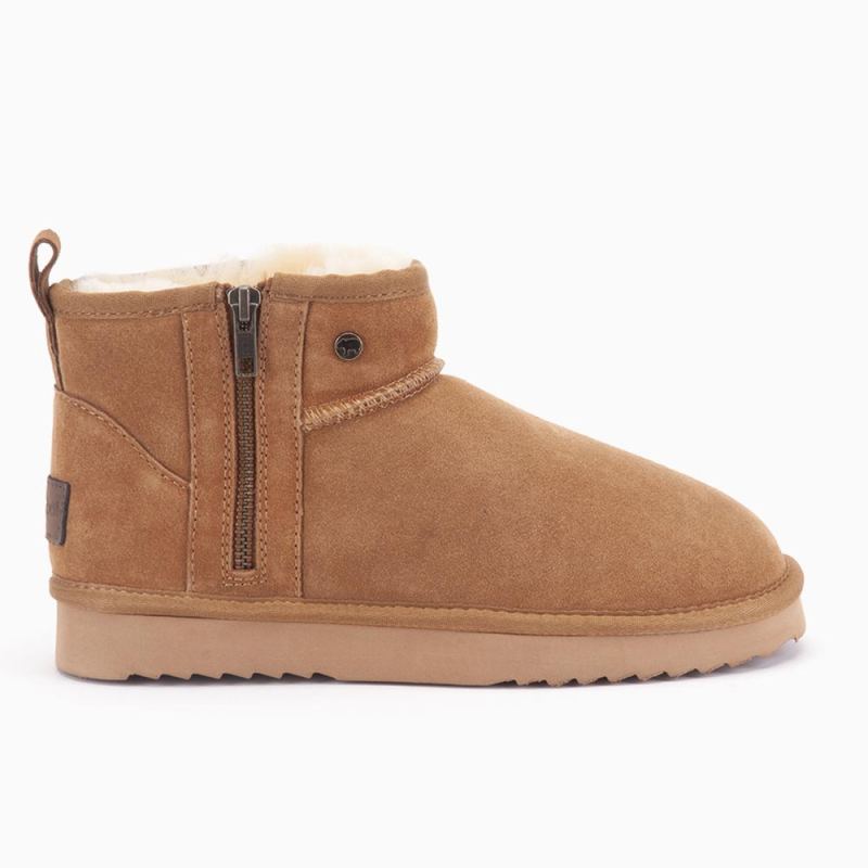 Durack Women Suede boot Zipper Cognac