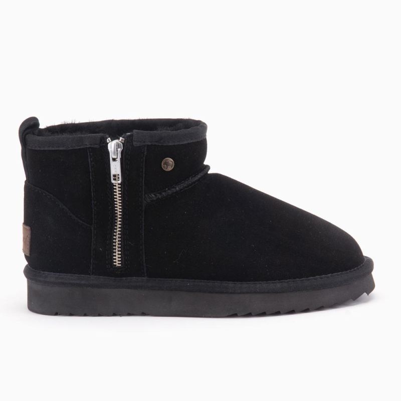 Durack Women Suede boot Zipper Black