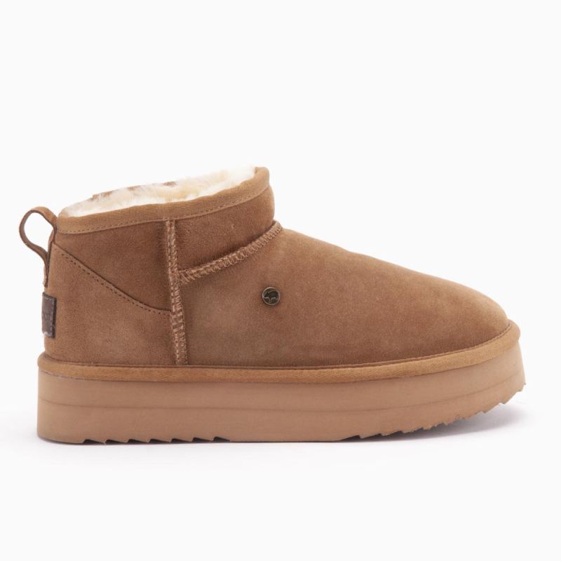 Durack Women Suede Boot Plateau Cognac