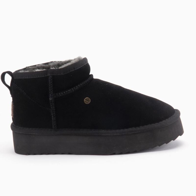 Warmbat Durack femme suède Boot Plateau Black