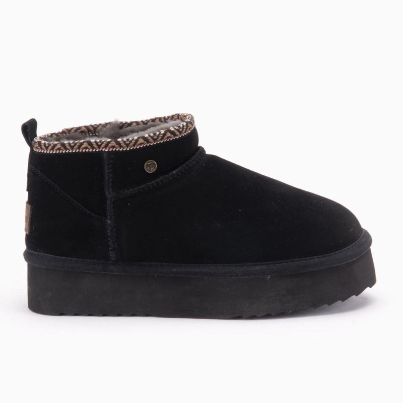 Warmbat Durack femmes suède boot Plateau Tape Black