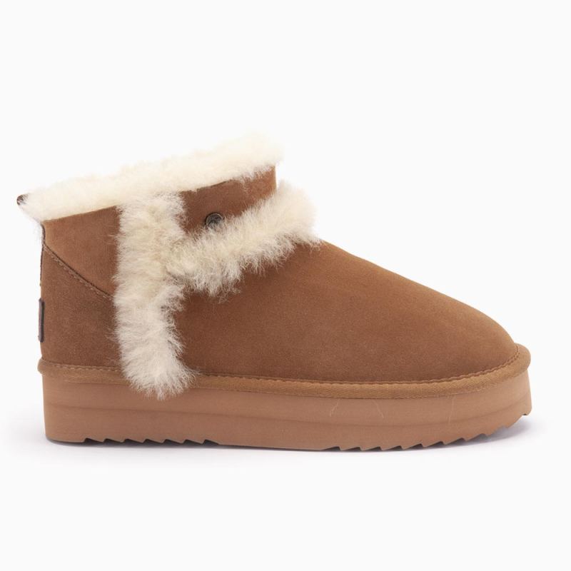 Durack Women Suede/DF boot Plateau Wool Cognac