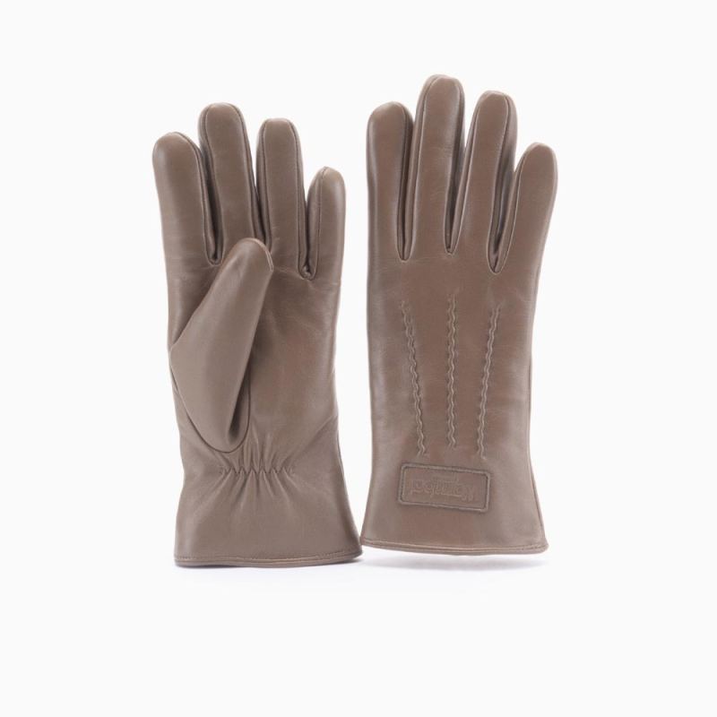 Warmbat Gants Femmes Cuir Taupe