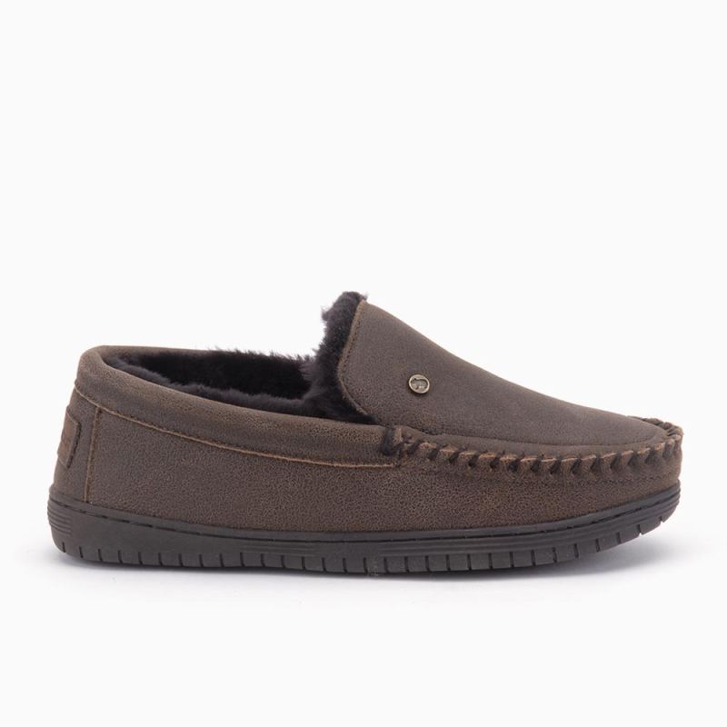 Grizzly Men Cracked Leather Brown