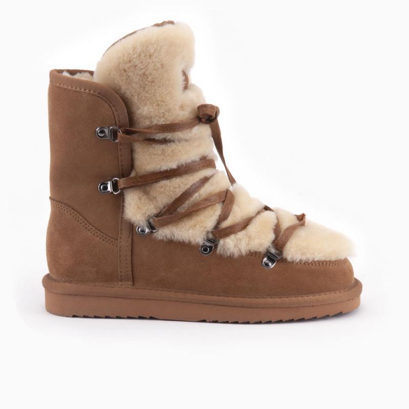 Moonbi femme suède Boot Cognac