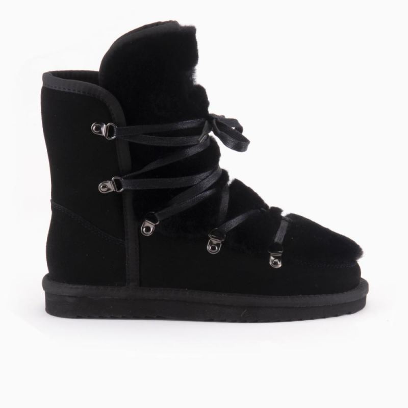 Moonbi femme suède Boot Black