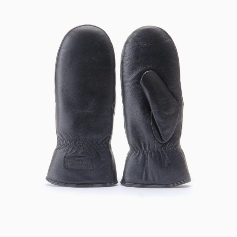 Warmbat Mitaines Femmes Cuir Black