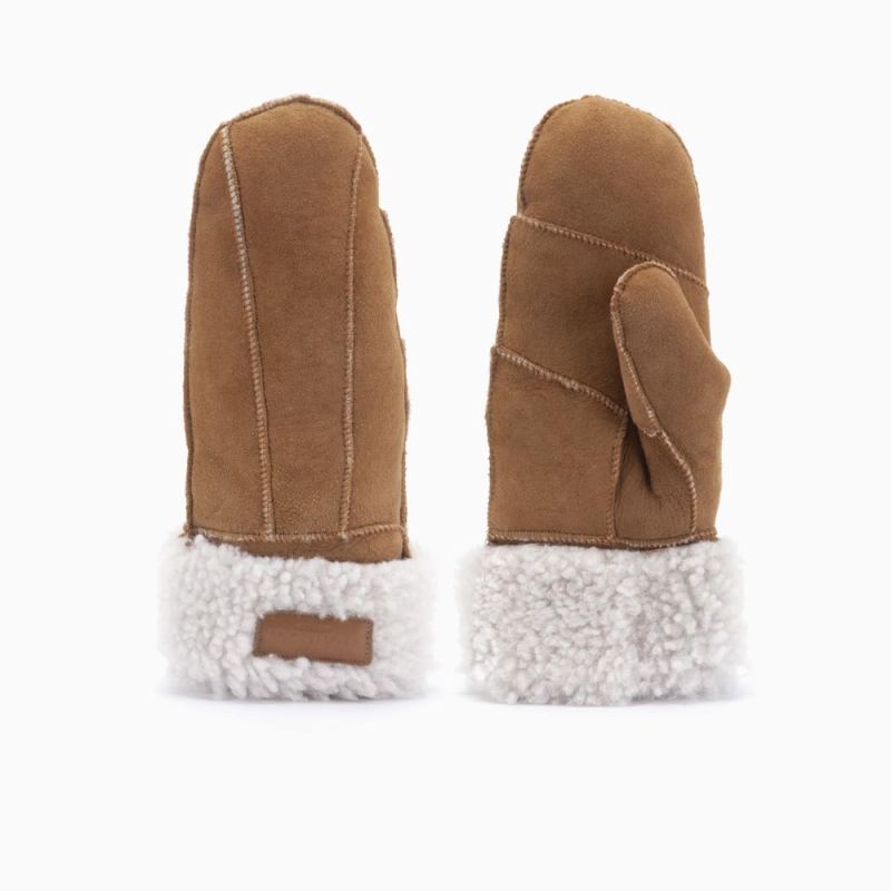 Mitten Women Lammy patchwork Camel