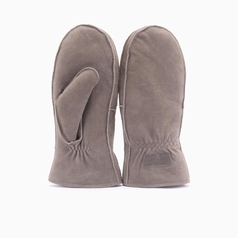 Mitten Women Goat Suede Pebble