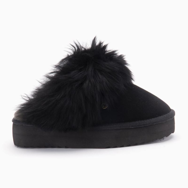 Warmbat Wagga femme suède plateau black/black
