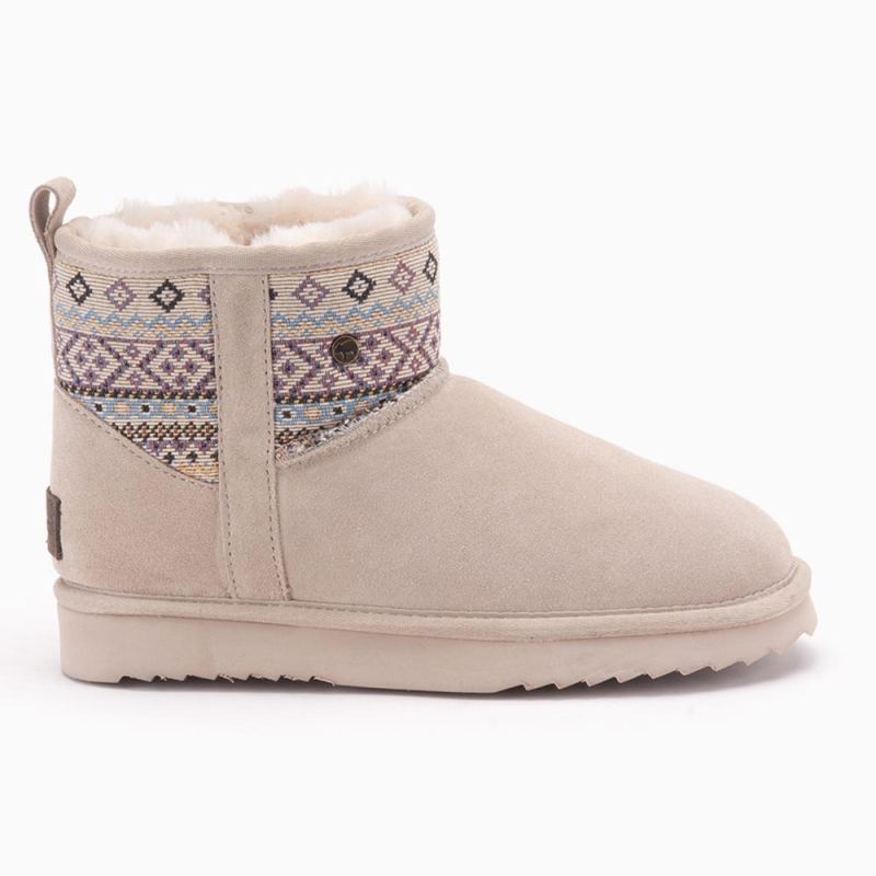 Wallaby Women Suede boot Woven Print Blush