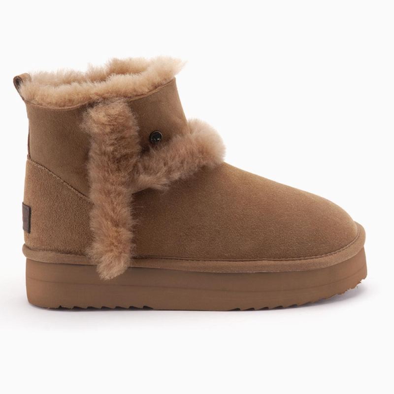 Wallaby Women Suede/DF boot Plateau Wool Camel