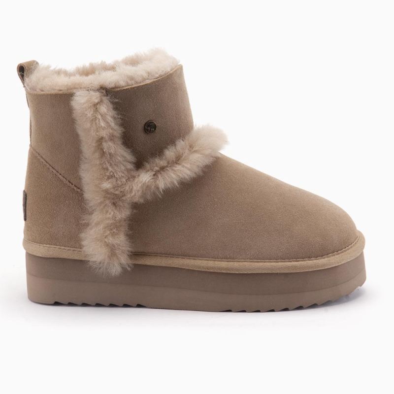 Wallaby Women Suede/DF boot Plateau Wool Stone