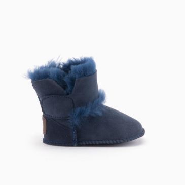 Warmbat Hay bébé bootie with velcro strap Dark Navy 
