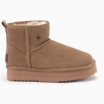 Warmbat Wallaby femmes suède boot plateau Camel 