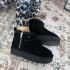 Durack Women Suede boot Plateau Zipper Black 